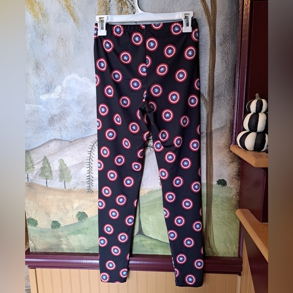Marvel Captain America Leggings Juniors Size Medium Cosplay Superhero - Picture 4 of 7